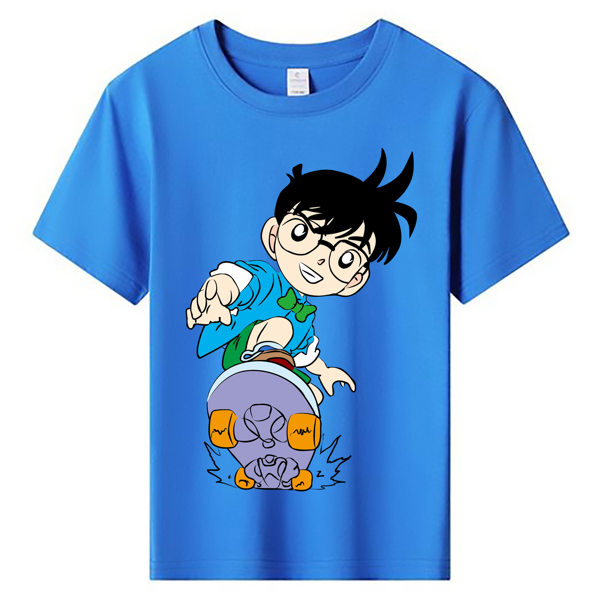 （画像用） 名探偵コナン 江戸川 コナン Detective Conan Conan Edogawa 綿100％キッズTシャツ（フロントプリント）